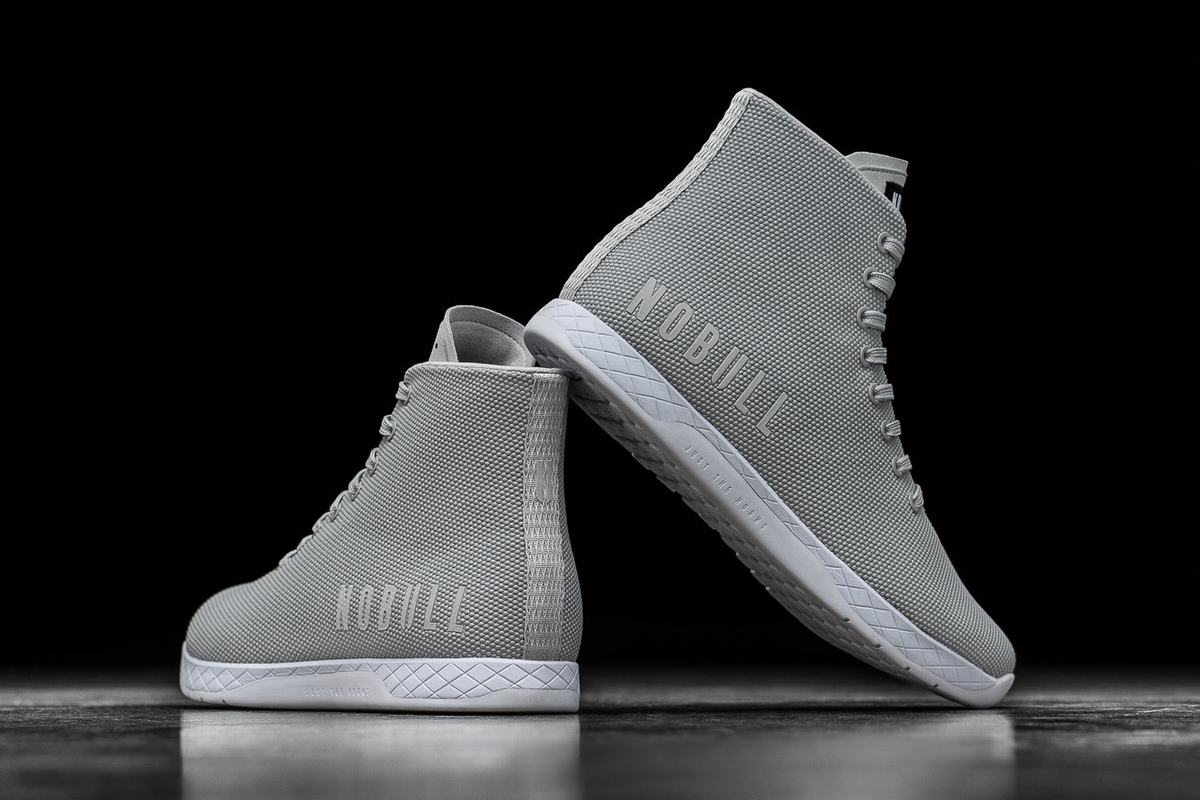 Nobull Superfabric High-Top Arctic Men's Trainers Grey | Australia (DA1874)